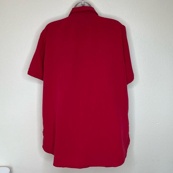 Vintage Crest McDonalds Uniform Shirt Womens Short Sleeve Red Button Down Medium - Picture 6 of 15